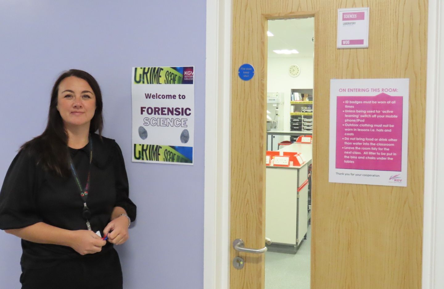 Students are enjoying a Forensic and Criminal Investigation course at KGV Sixth Form College in Southport, led by Course Leader Lynette Smith. Photo by Andrew Brown Media