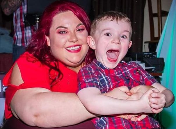Southport super slimmer Laura Cain with son Dom. Photo: Andrew Brown Media