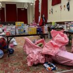 Just a small fraction of the donations gathered at Bootle Town Hall for the Mayor of Sefton's Toy Appeal, wioth Mayor Cllr Clare Carragher