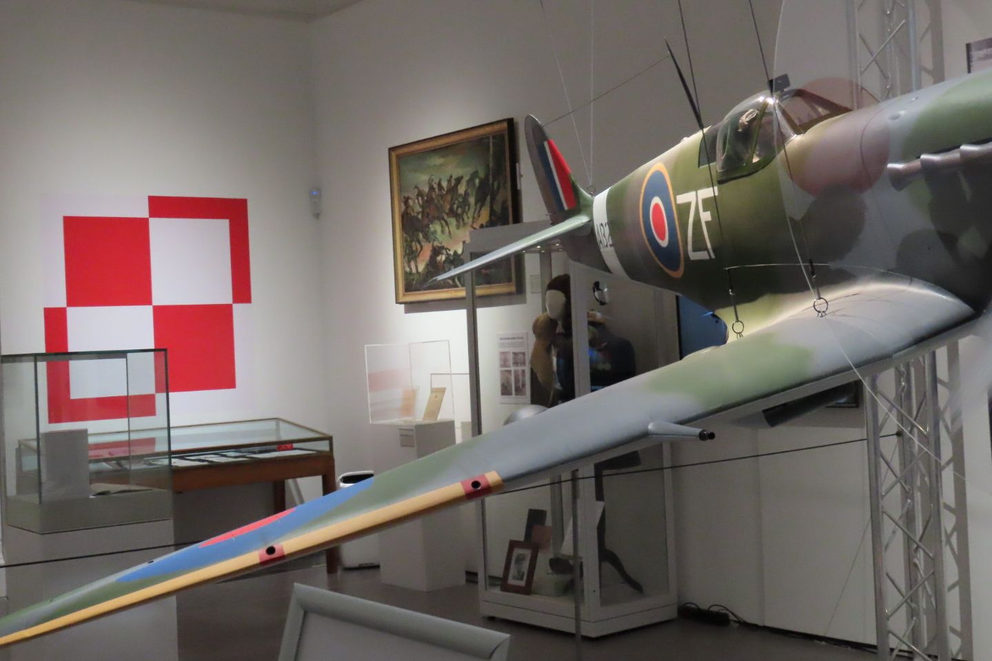The Courage and Devotion exhibition at The Atkinson in Southport, which honours the Polish air crew and ground crew who served at RAF Woodvale near Southport during World War Two. It features a Spitfire sculpture by artist Suhail Shaikh. Photo by Andrew Brown Media