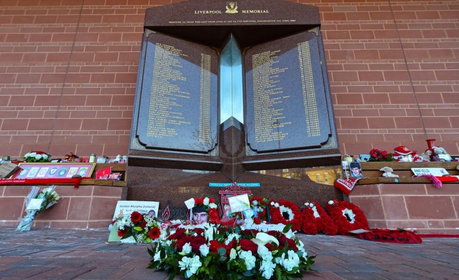 The Hillsborough Tragedy memorial at Liverpool FC