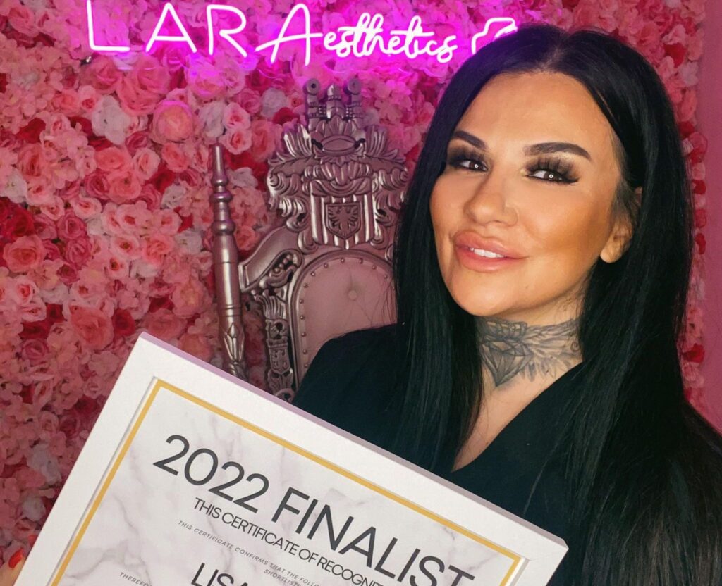 Lisa Rigby, owner of LAR Aesthetics in Southport, has been shortlisted in the Entrepreneur of the Year category in the 2022 British Hair and Beauty Awards