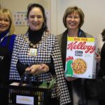 Mayor of Sefton Cllr Clare Louise Carragher (second left) at the opening of the new Birkdape Pantry in Southport, along with three Compassion Acts volunteers. Photo by Matt Dodd