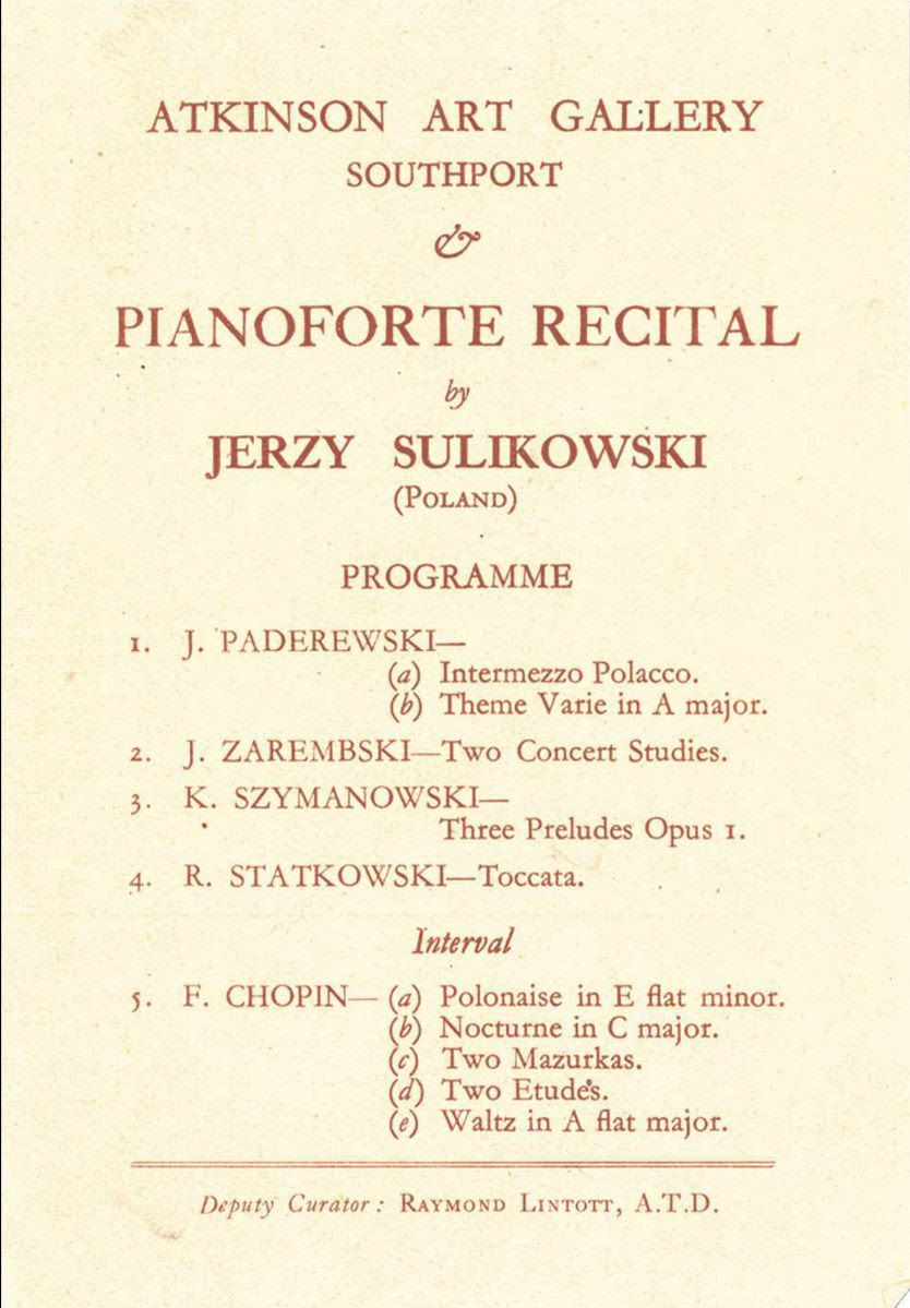In 1943, during World War Two, The Atkinson hosted a pianoforte recital by Jerzy Sulikowski, a Polish pianist, featuring arrangements from Polish composers Paderewski, Zarembski, Szymanowski, Statkowski and Chopin