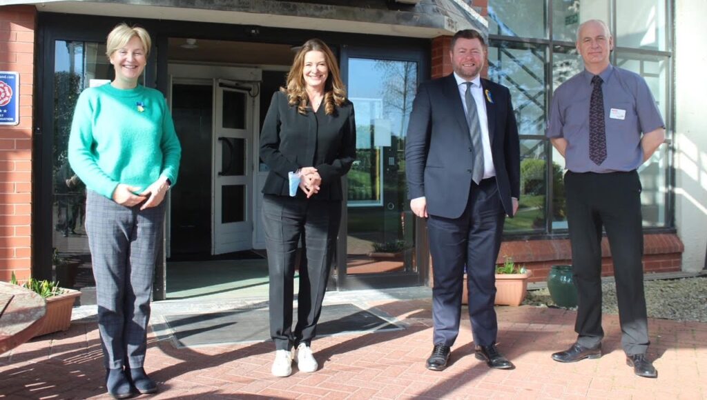 The Minister of State for Care at the Department of Health and Social Care, Gillian Keegan MP, and Damien Moore, MP for Southport met with Janine Tregelles CBE, CEO of Revitalise, and Mark Davis, General Manager, at the charitys Southport centre, Sandpipers.