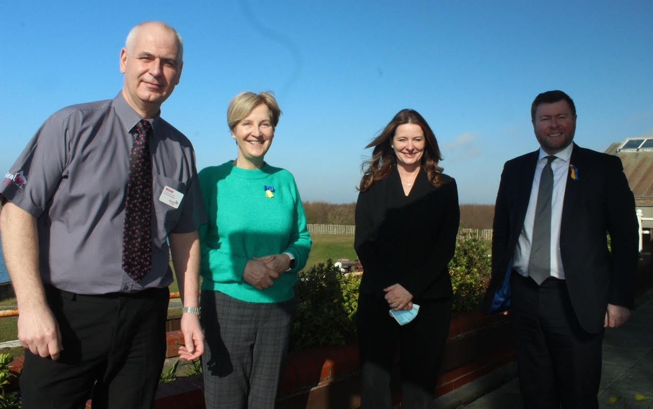 The Minister of State for Care at the Department of Health and Social Care, Gillian Keegan MP, and Damien Moore, MP for Southport met with Janine Tregelles CBE, CEO of Revitalise, and Mark Davis, General Manager, at the charitys Southport centre, Sandpipers.