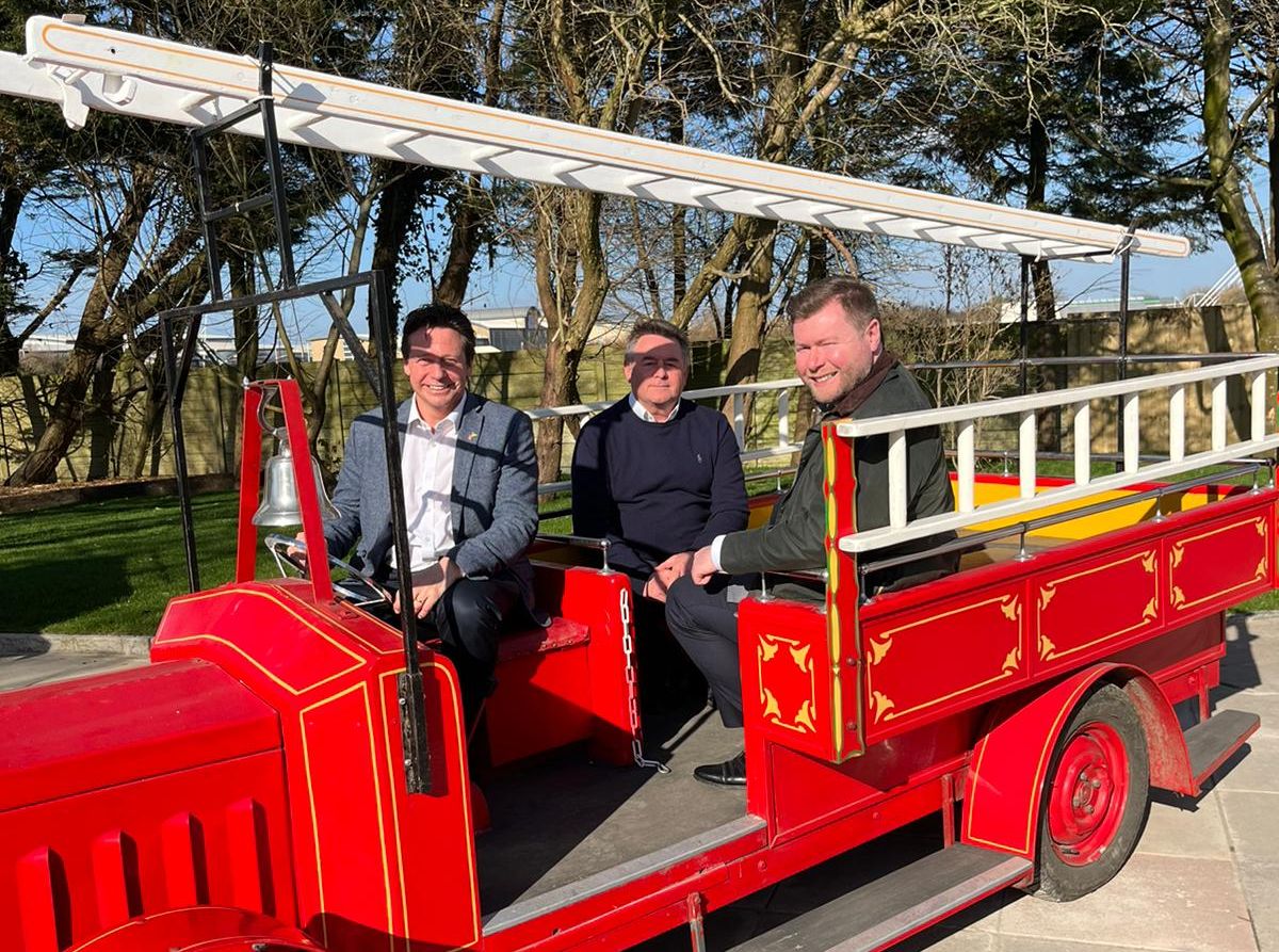 Tourism Minister Nigel Huddleston MP and Southport MP Damien Moore met Southport Pleasureland owner Norman Wallis. Photo by Andrew Brown Media