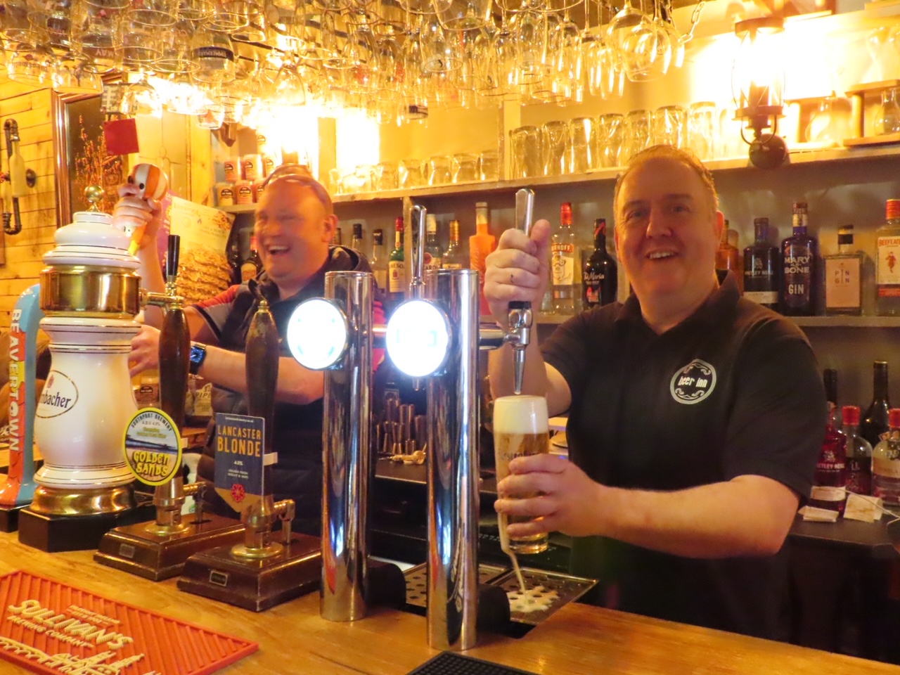 Owner Nik Weatherby (right) and Craig Kelly (left) at the Beer Inn on Lord Street in Southport. Photo by Andrew Brown Media