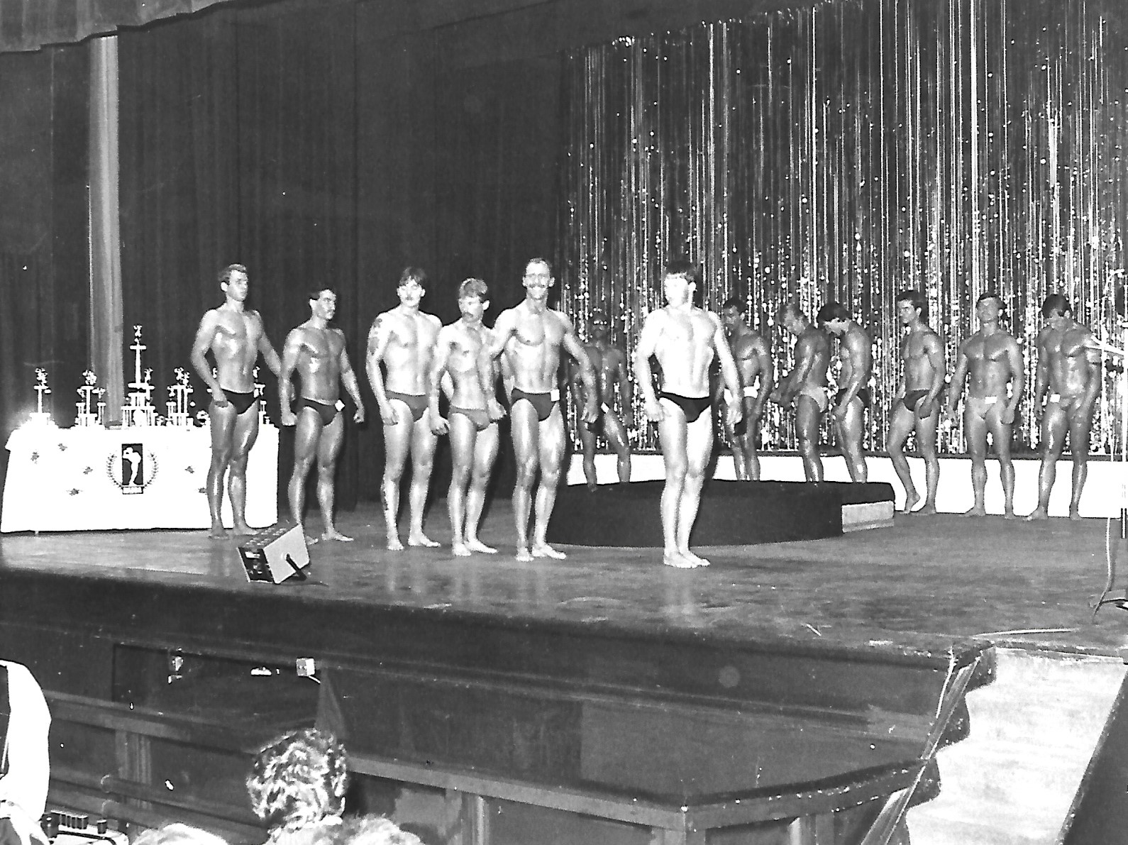Bodybuilders at the Floral Hall in Southport in September 1982
