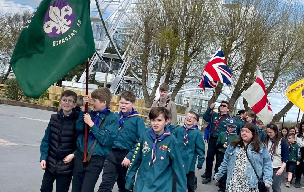 Cubs, Scouts and Beavers took part in the 2022 St George's Day Parade in Southport. photo by Andrew Brown Media