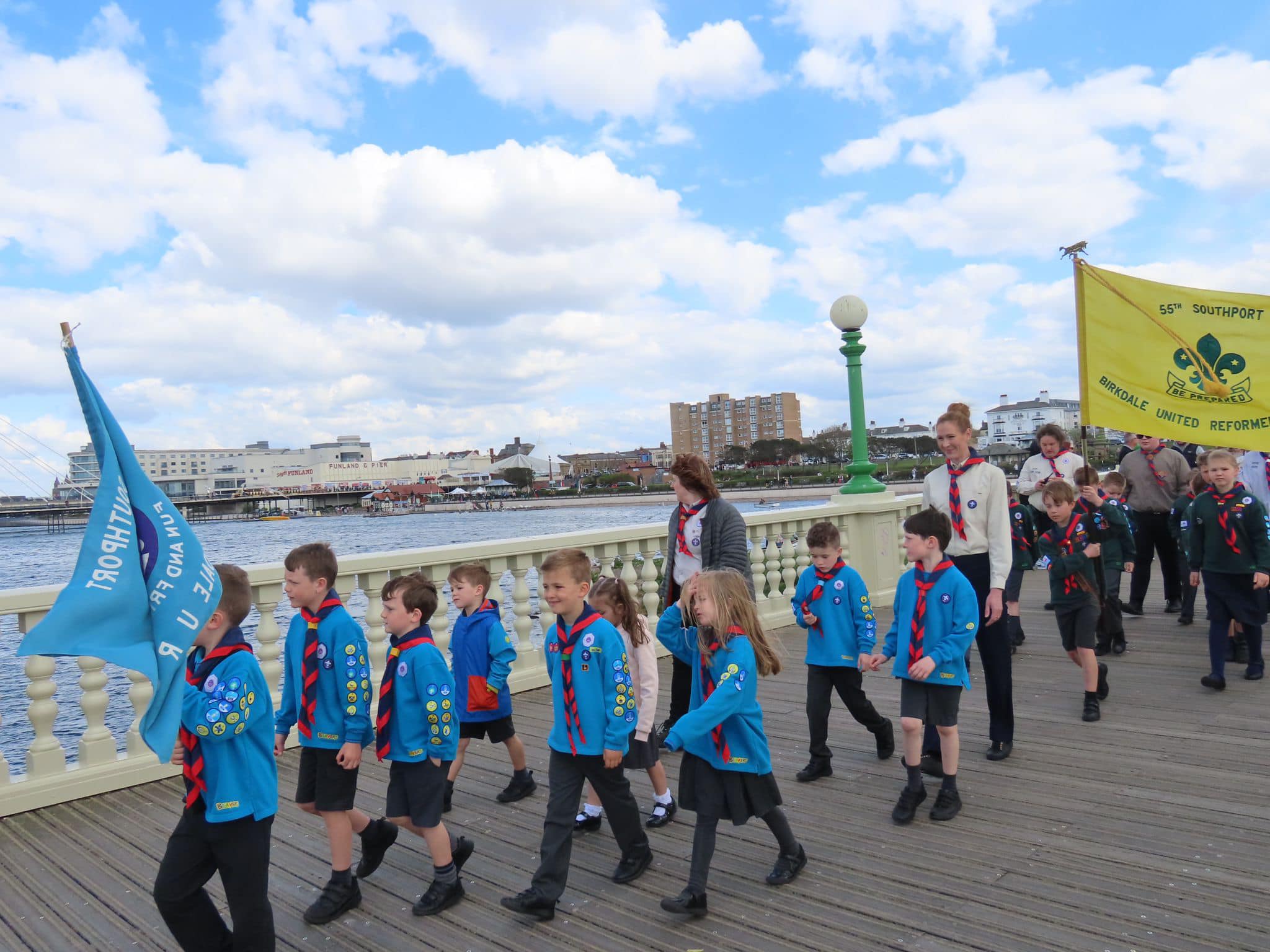 Cubs, Scouts and Beavers took part in the 2022 St George's Day Parade in Southport. Photo by Andrew Brown Media