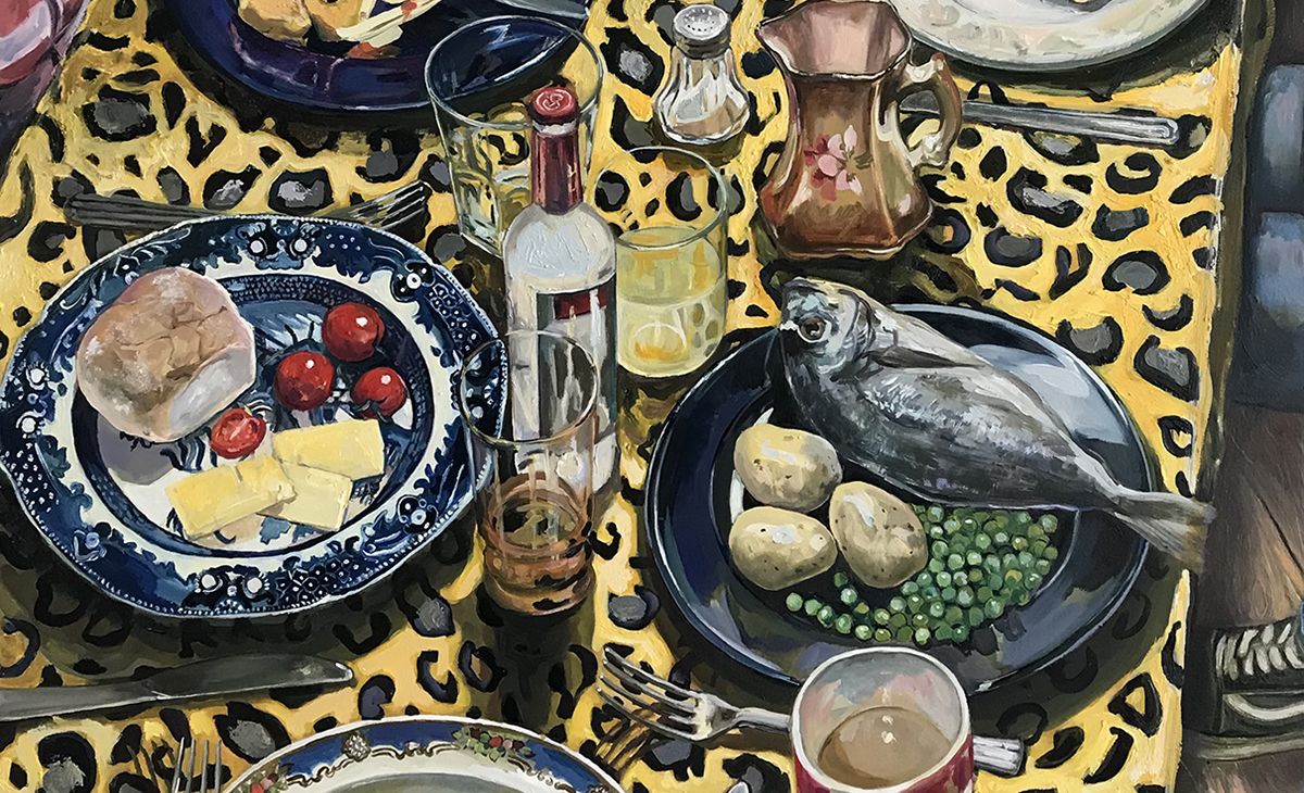 Leopard Print Lunch by Lisa Langan at the Sefton Open art exhibition at The Atkinson in Southport