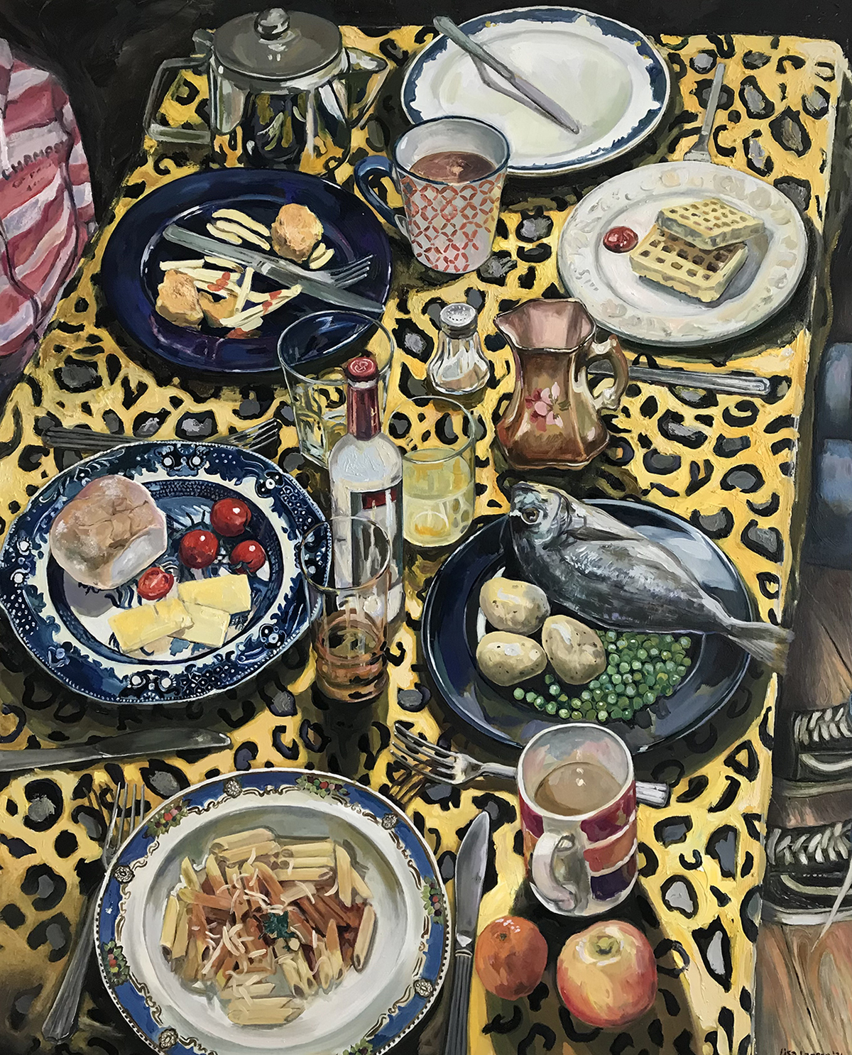Leopard Print Lunch by Lisa Langan at the Sefton Open art exhibition at The Atkinson in Southport