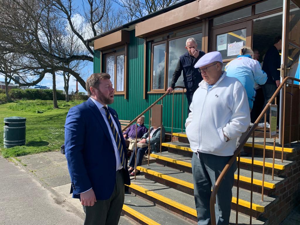 Damien Moore, MP for Southport, on Saturday met with the President of Southport Bowling Club, Jane Bowden, along with players of the Club, to officially open the new season