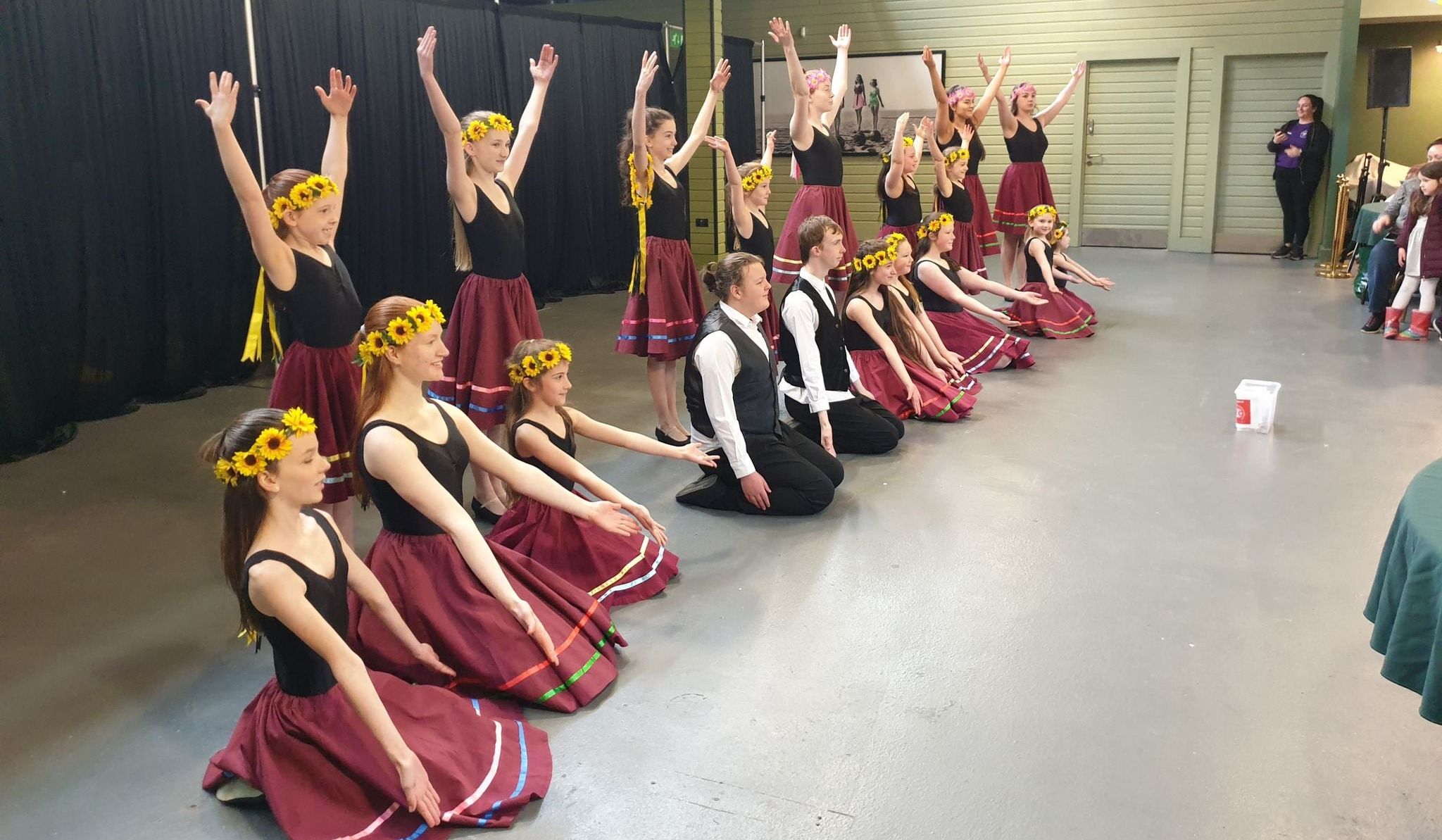 Performers at the Southport Artists For Ukraine exhibition at Southport Market