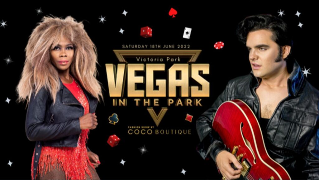 Vegas In The Park takes place at Victoria Park in Southport on Saturday, 18th June, featuring: Tina Turner and Elvis Presley tribute singers; three-course meal; fun casino; a stylish fashion show; dancers; DJ; Instagram Vegas wall; huge bar; charity auction; dancefloor; stunning marquee; and more