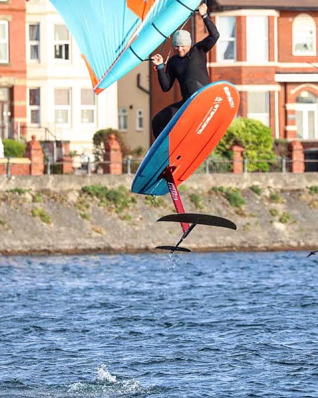 Kite surfing on the Marine Lake in Southport. Photo by Alan Taylor