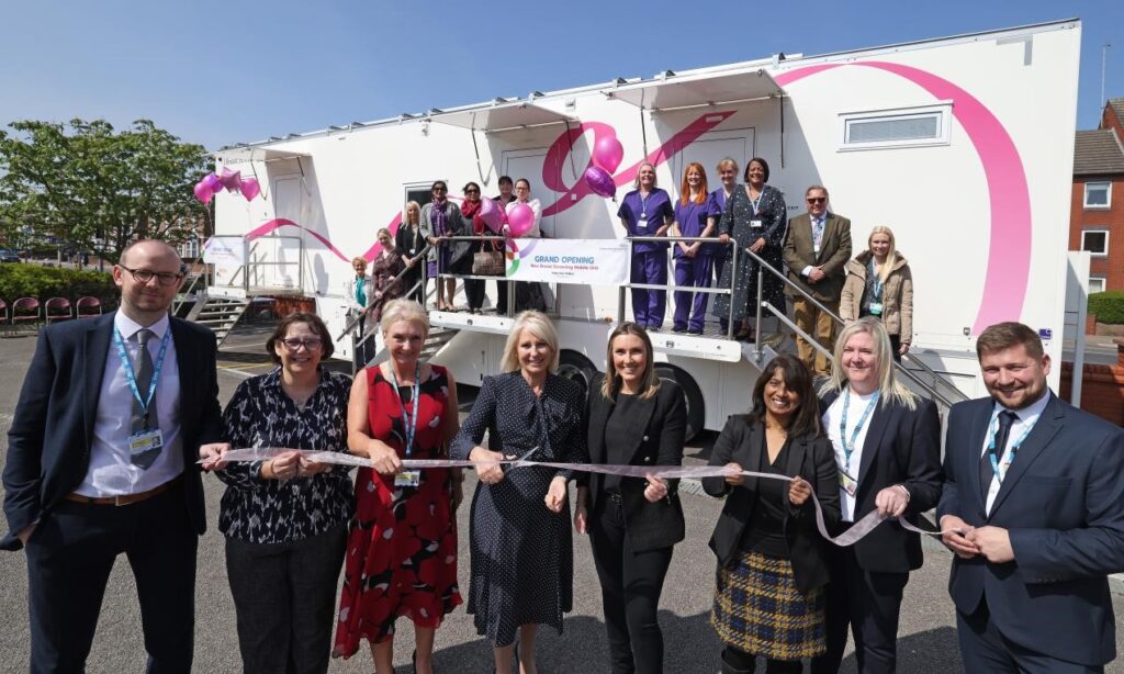 Nearly two decades after being diagnosed with breast cancer following a routine mammogram, Marina Dalglish is urging women to attend their breast screening appointments when they are invited. Marina returned to the site in Southport where she attended her first mammogram in March 2003, to officially open one of two new breast screening trailers