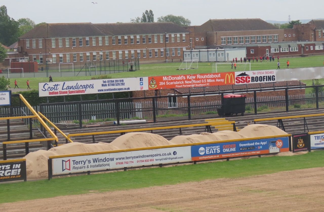 Preparation work is underway at Southport FC. Photo by Andrew Brown Media