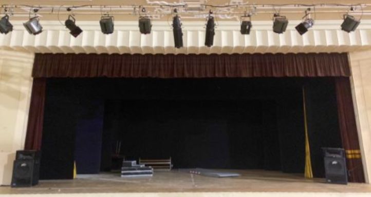Red stage curtains on sale at Soutport Theatre