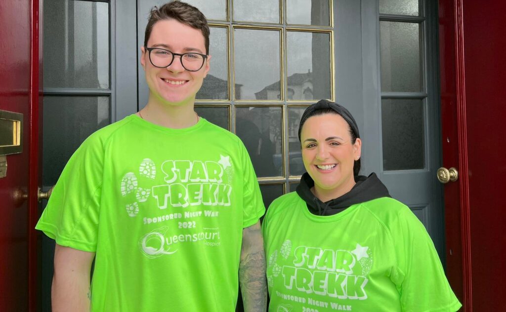 Tom Lopez and Wendy Maxwell are among the Massam and Marshall Independent Funeral Directors team which are taking part in the Star Trekk walk in Southport for Queenscourt Hospice