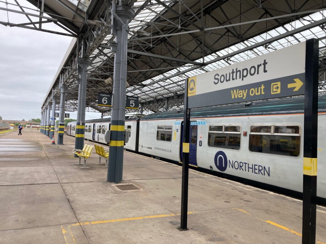 A Northern train at Southport Railway Station. Photo by Andrew Brown Media