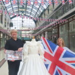 Wayfarers Arcade in Southport town centre has announced the centrepiece of its Jubilee Fashion Exhibition is to be an exact copy of Diana Princess of Wales wedding dress when she married Prince Charles on 29 July 1981, created by Mark Lyon-Taylor (left), with Wayfarers Arcade Centre Manager Yvonne Burns (right). Photo by Andrew Brown Media