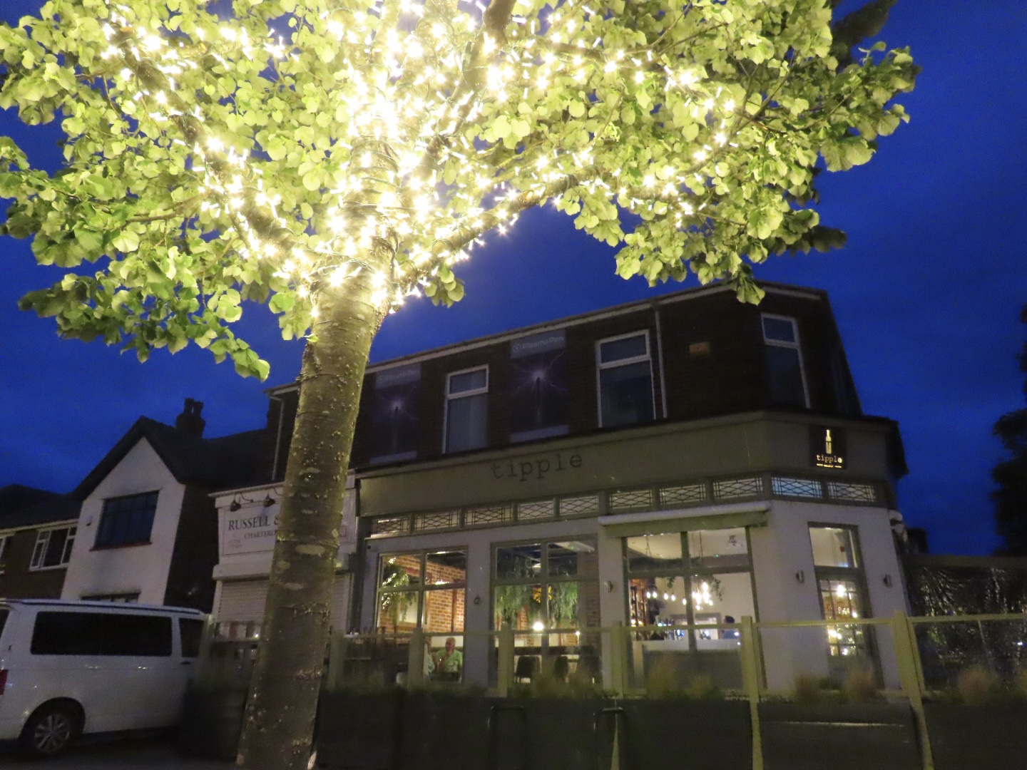 Ainsdale Village in Southport has been lit up with 70,000 new lights thanks to Ainsdale Civic Society and IllumiDex UK Ltd. The lights outside Tipple bar in Ainsdale. Photo by Andrew Brown Media