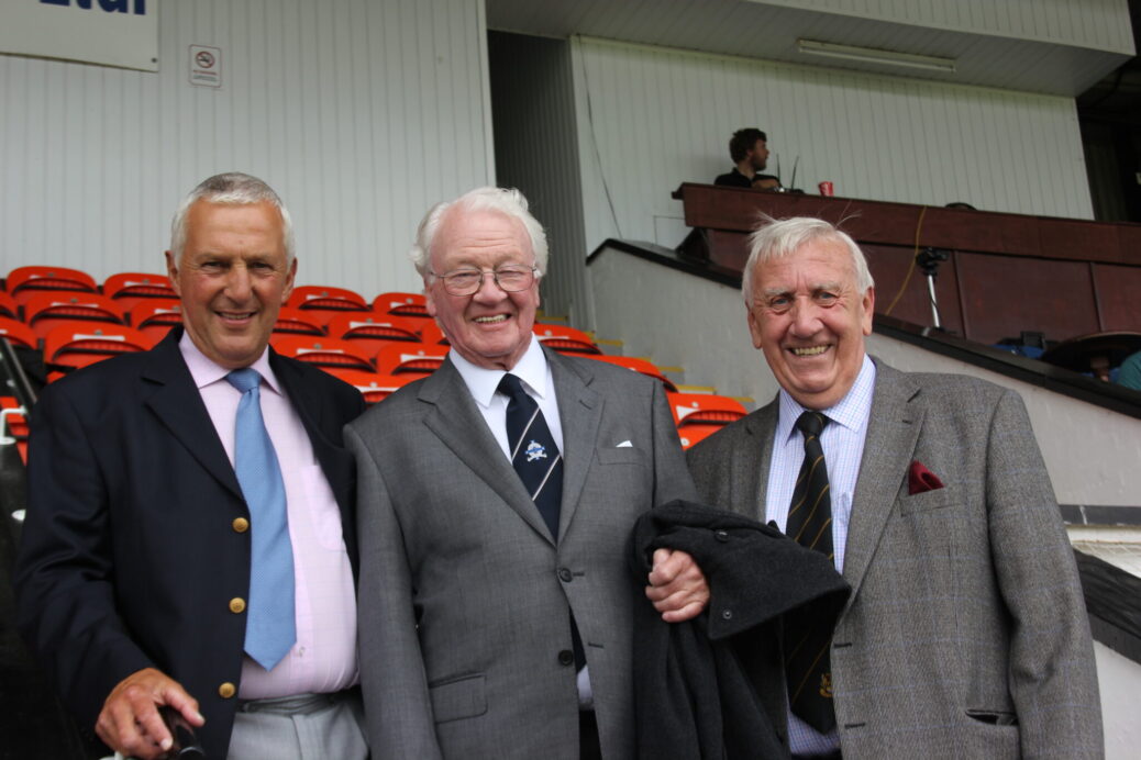 Billy Bingham pictured at a 2011 Southport FC Play Reunion with three Southport FC Legends Colin Alty, Billy Bingham and Eric Redrobe. Photo by Southport FC