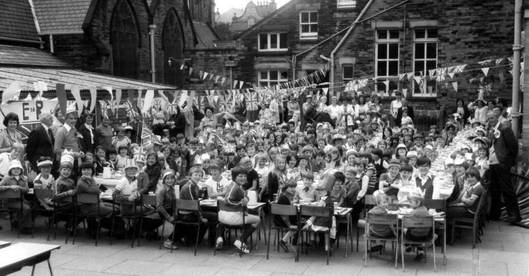 Silver Jubilee Party at St Phillips C.E. School in Southport in 1977. All the children were given a commemorative spoon