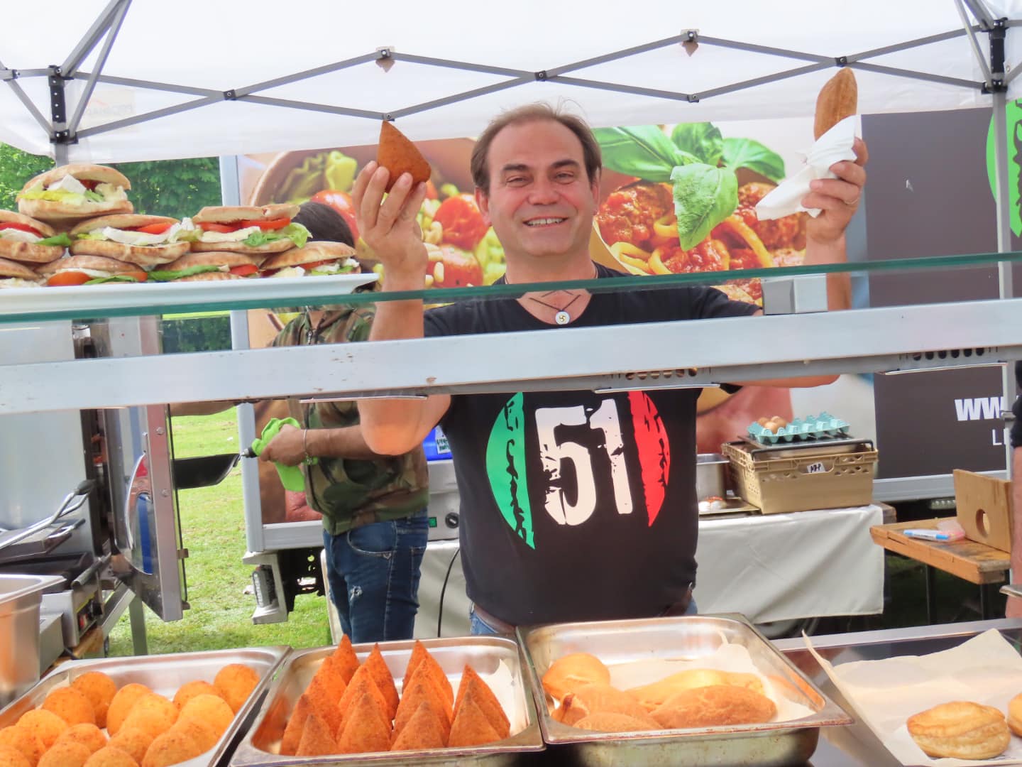 Attilio Sergi from Pasta 51 Express in Southport at Southport Food and Drink Festival. Photo by Andrew Brown Media