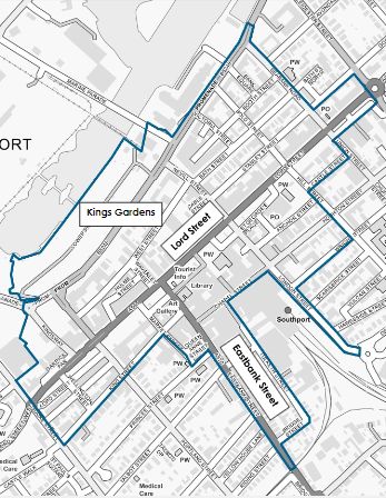 The proposed area of Southport town centre covered by the PSPO