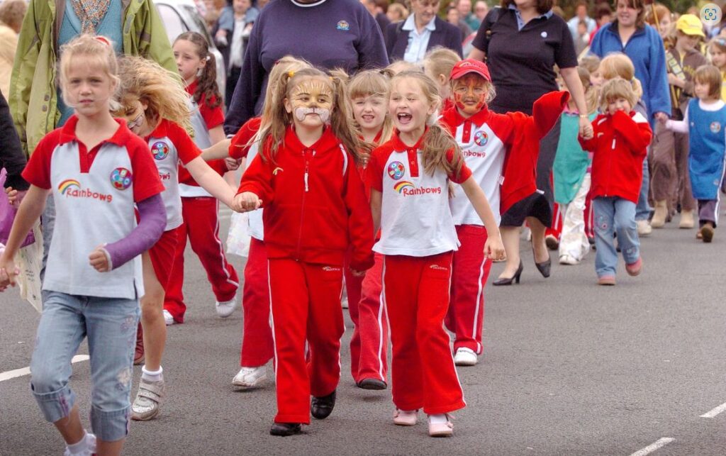 Ainsdale Village Show Parade along Station Road on July 7, 2007, the Rainbows were all smiles. Picture Gareth Jones Photography
