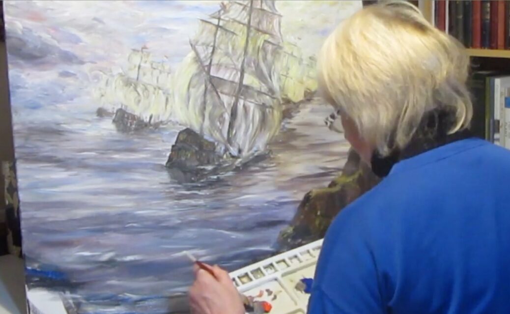 Angela Birchall painting Adios Armada