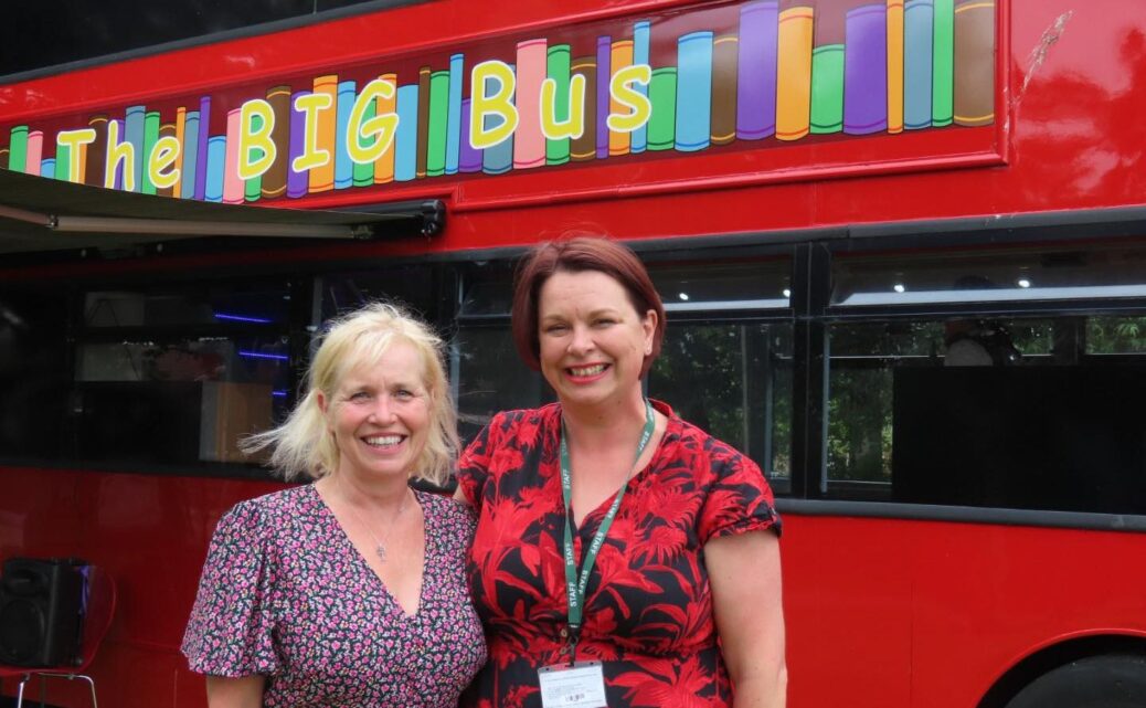 The Big Bus at Marshside Primary School in Southport. Headteacher Natasha Sandland (right) and Deputy Headteacher Lynda McKenna (left). Photo by Andrew Brown Media
