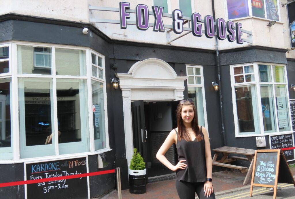 Supervisor Beth Humphries at the Fox and Goose pub on Cable Street in Southport. Photo by Andrew Brown Media