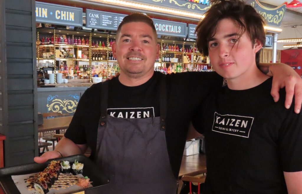 Keith Taylor and Alfie Taylor at Kaizen at Southport Market. Photo by Andrew Brown Media