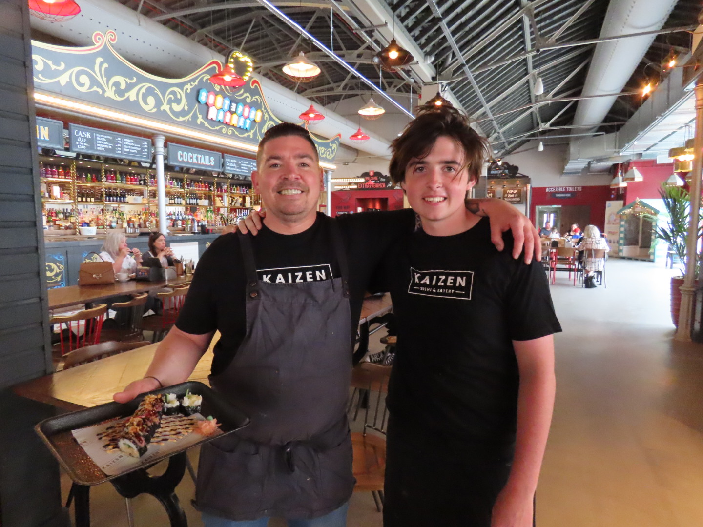 Keith Taylor and Alfie Taylor at Kaizen at Southport Market. Photo by Andrew Brown Media