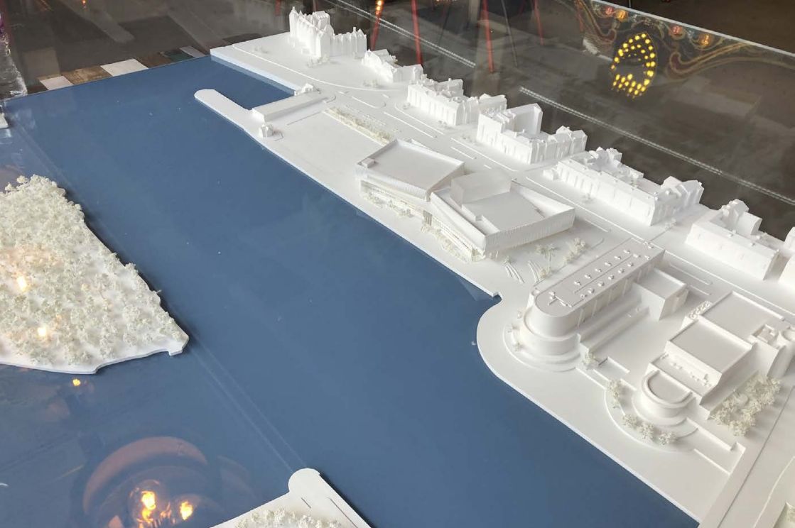 A model of the proposed new Marine Lake Events Centre in Southport 