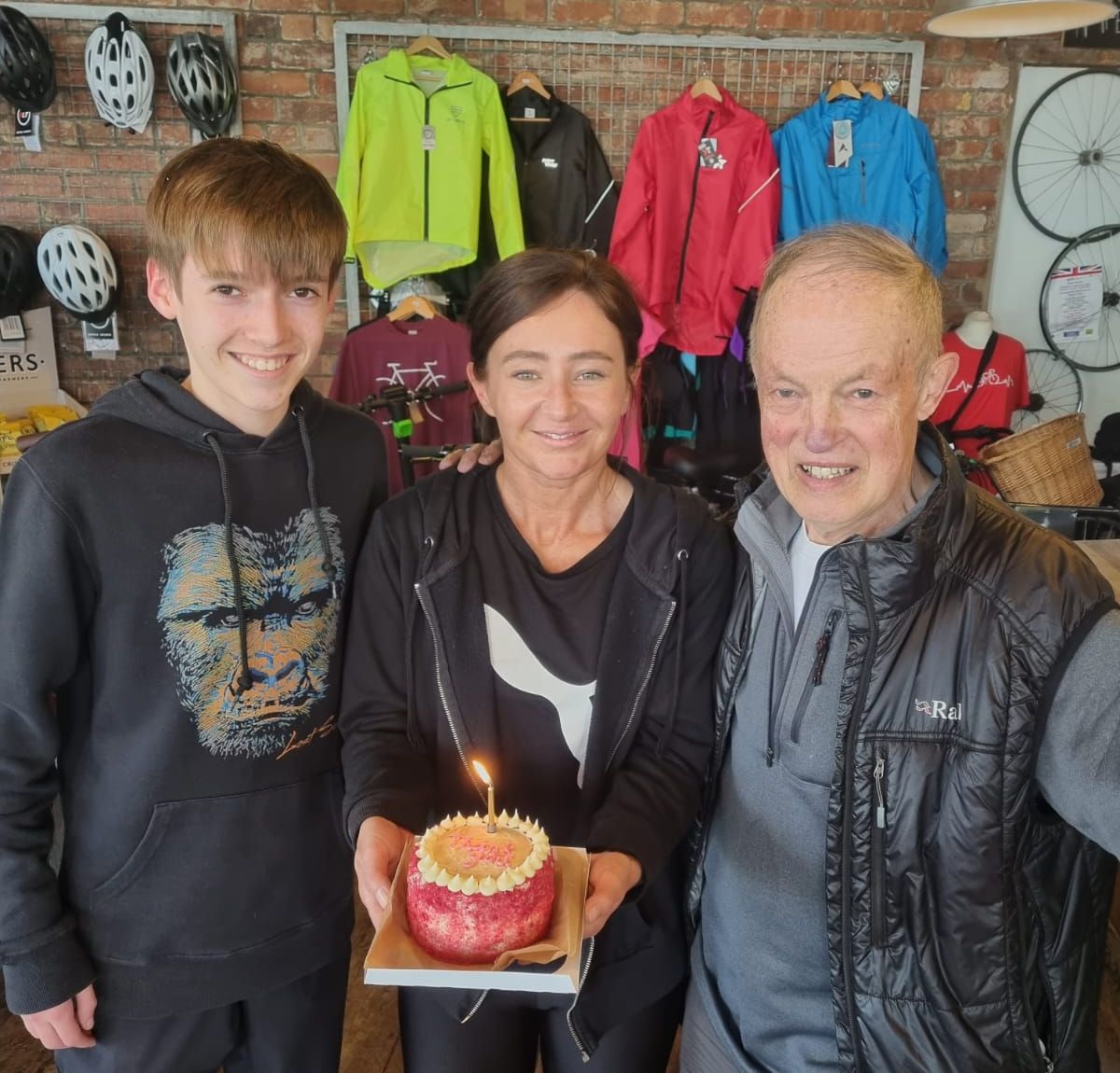 Duncan thanks Sam and Vicky at MeCycle in Ainsdale in Southport for saving his life