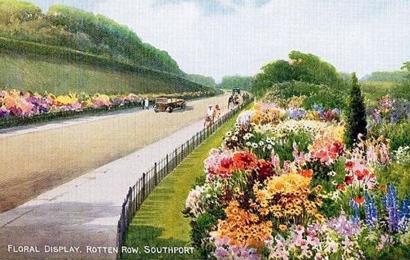 An old postcard of Rotten Row in Southport