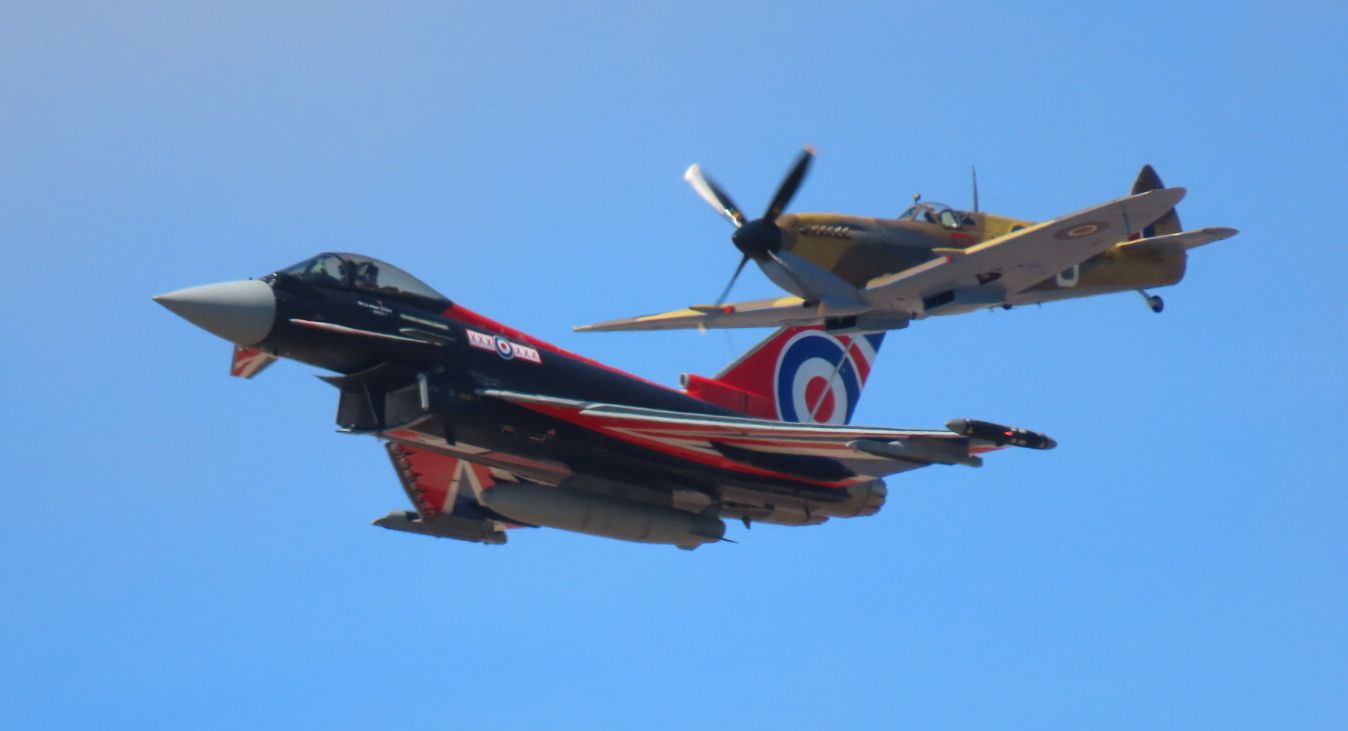 The Typhoon and Spitfire at Southport Air Show. Photo by Andrew Brown Media