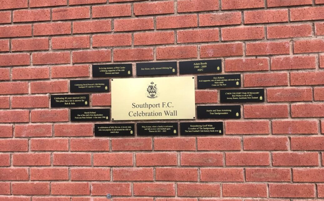 A new Celebration Wall has been unveiled at Southport Football Club