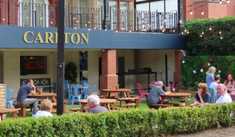 The Carlton bar in Southport reopens with a new look, new beer garden – and a huge giraffe