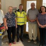 Sailings Home Owners and Staff with Jonathan Cunningham and their new defibrillator. Photo Left to right Peter Dalton (Home Owner), Yvonne Hodge (Duty Manager), Jonathan Cunningham (CFR Team Leader), Colin Redwood (Home Owner) and Karen Chicken (General Manager)