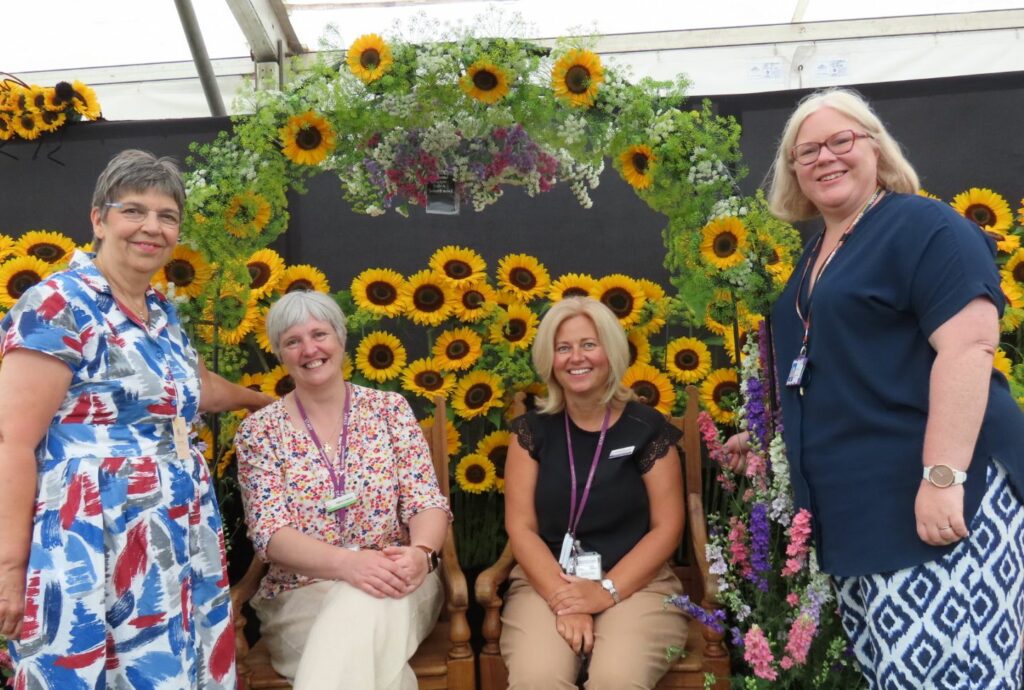 Dr Karen Groves MBE (left) at Southport Flower Show 2022. Photo by Andrew Brown Media