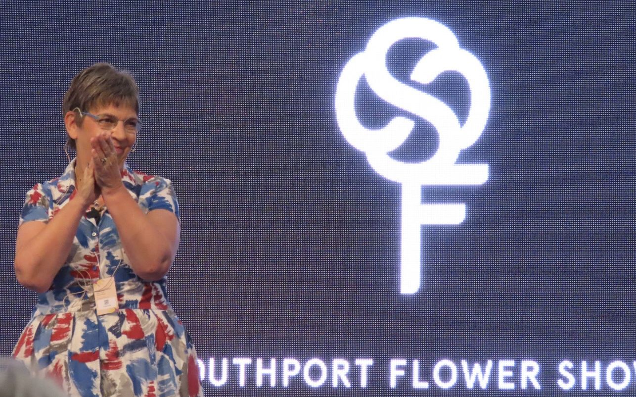 Dr Karen Groves MBE at Southport Flower Show 2022. Photo by Andrew Brown Media