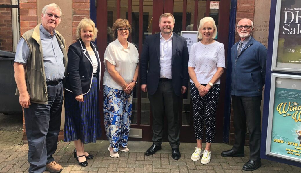 Damien Moore MP has visited the Little Theatre in Southport and met with members of the Southport Dramatic Club (SDC) in the middle of an exciting summer of popular performances for the group