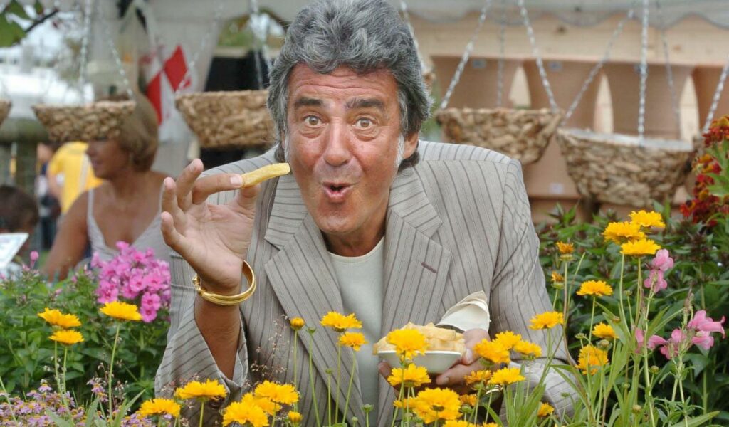 Cheap as chips......... David Dickinson opens Southport Flower Show in 2005