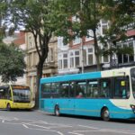 Arriva and Cumfy Bus buses on Lord Street in Southport. Photo by Andrew Brown Media